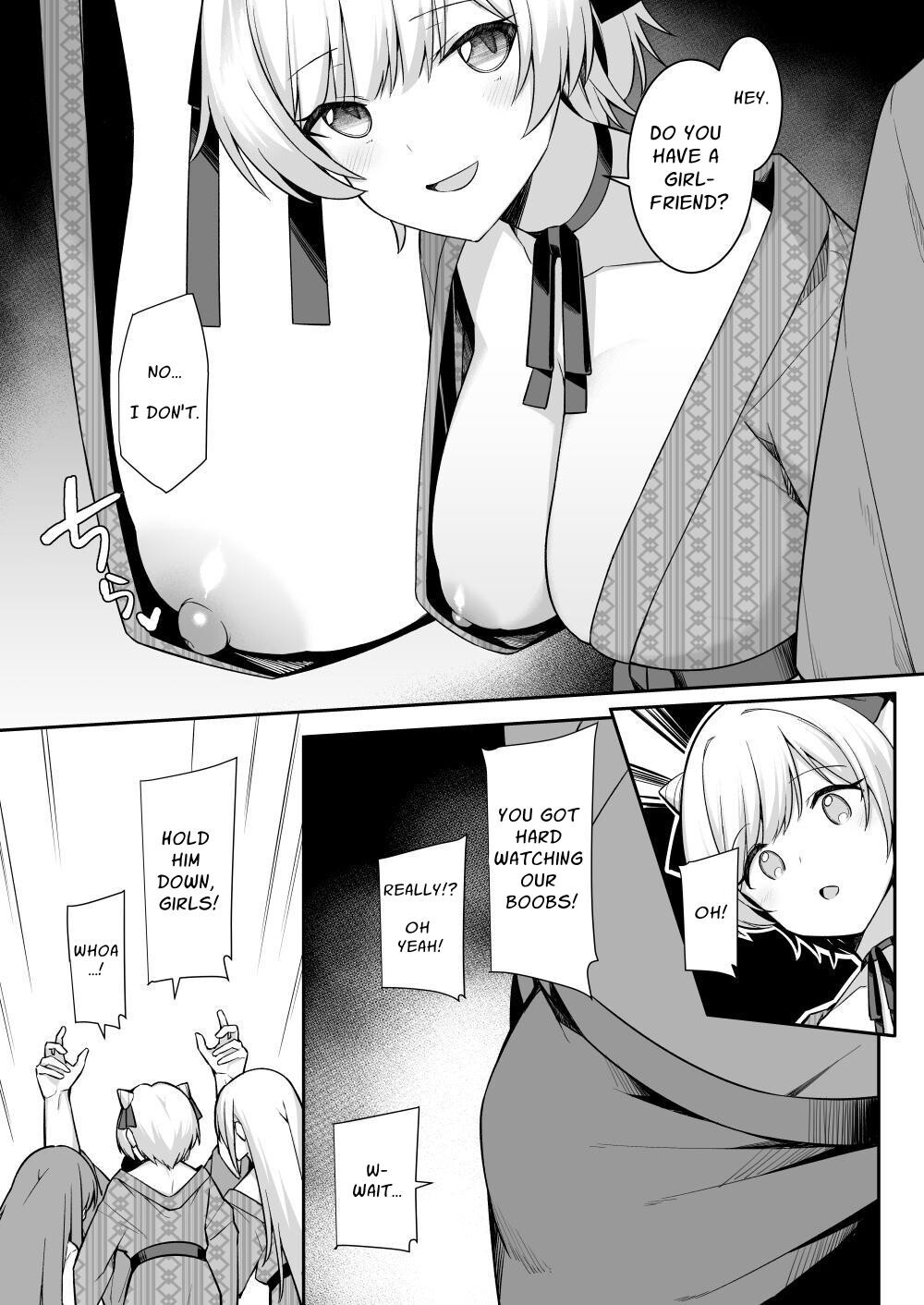 Hentai Manga Comic-Gals on a Hot-spring Inn Trip are Shown Who's Boss by their Big Dick Waiter-Read-8